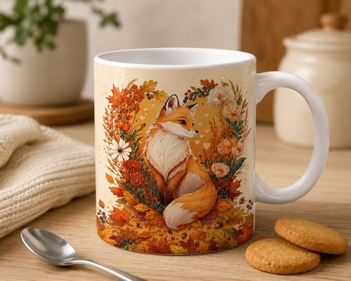 Tazza ceramica volpe autunno - tazza,
