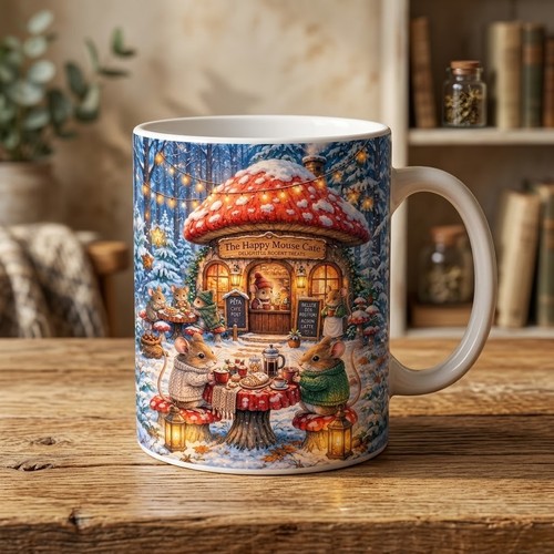 Tazza ceramica topolini bosco - ceramica,